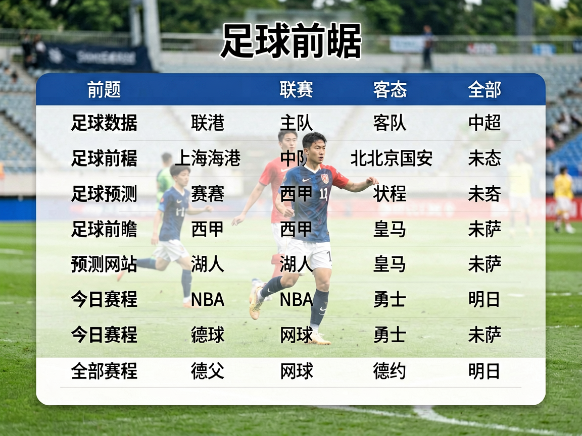 足球赛事赛程表详细数据